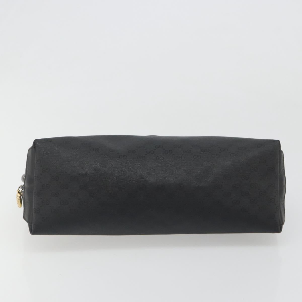 GUCCI Micro GG Supreme Clutch Bag PVC Black Gold 014 58 0198 Auth mr2532