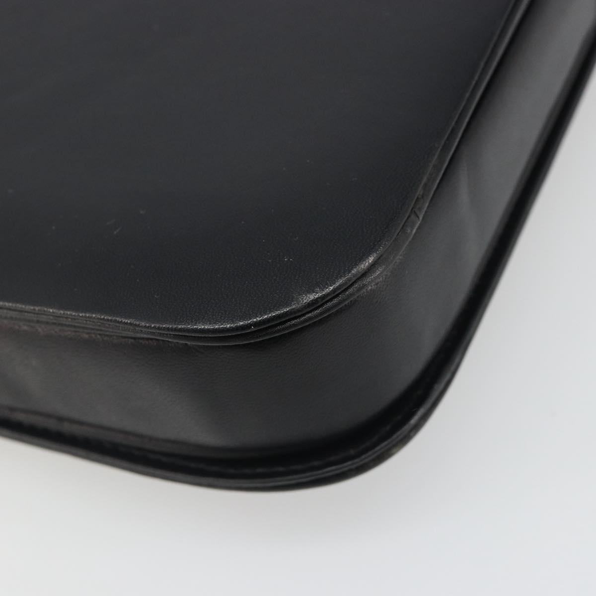 CELINE Shoulder Bag Leather Black Gold Auth mr2534