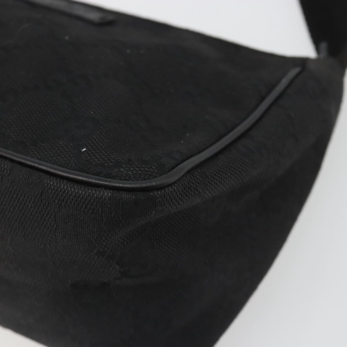 GUCCI GG Canvas Hand Bag Black Gold 106644 Auth mr2539A