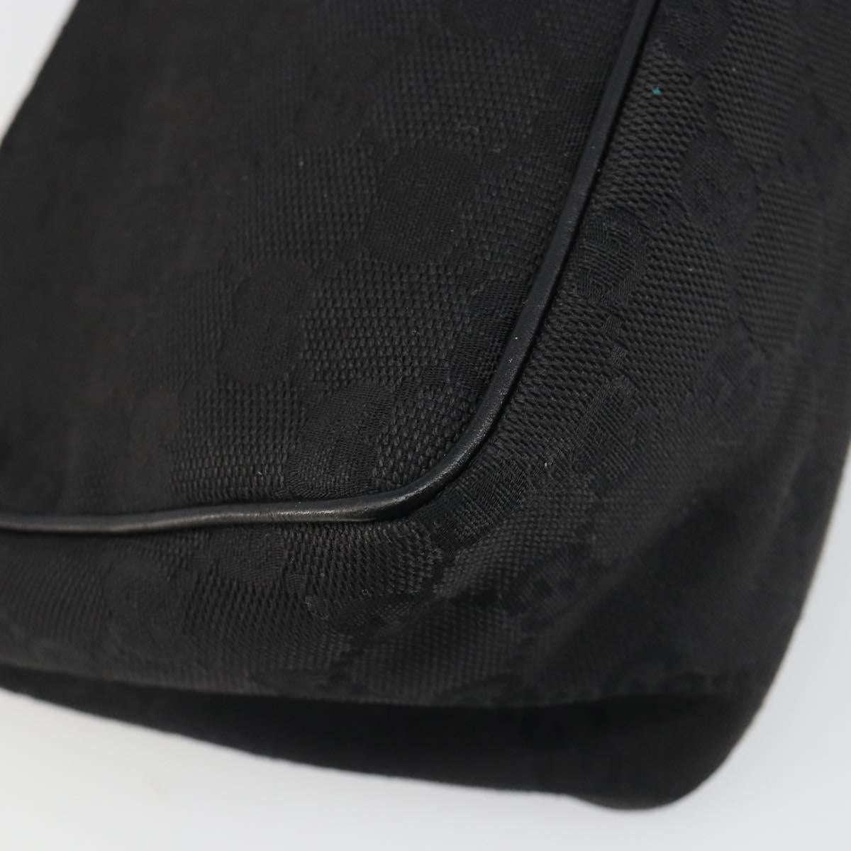GUCCI GG Canvas Hand Bag Black Gold 106644 Auth mr2539A