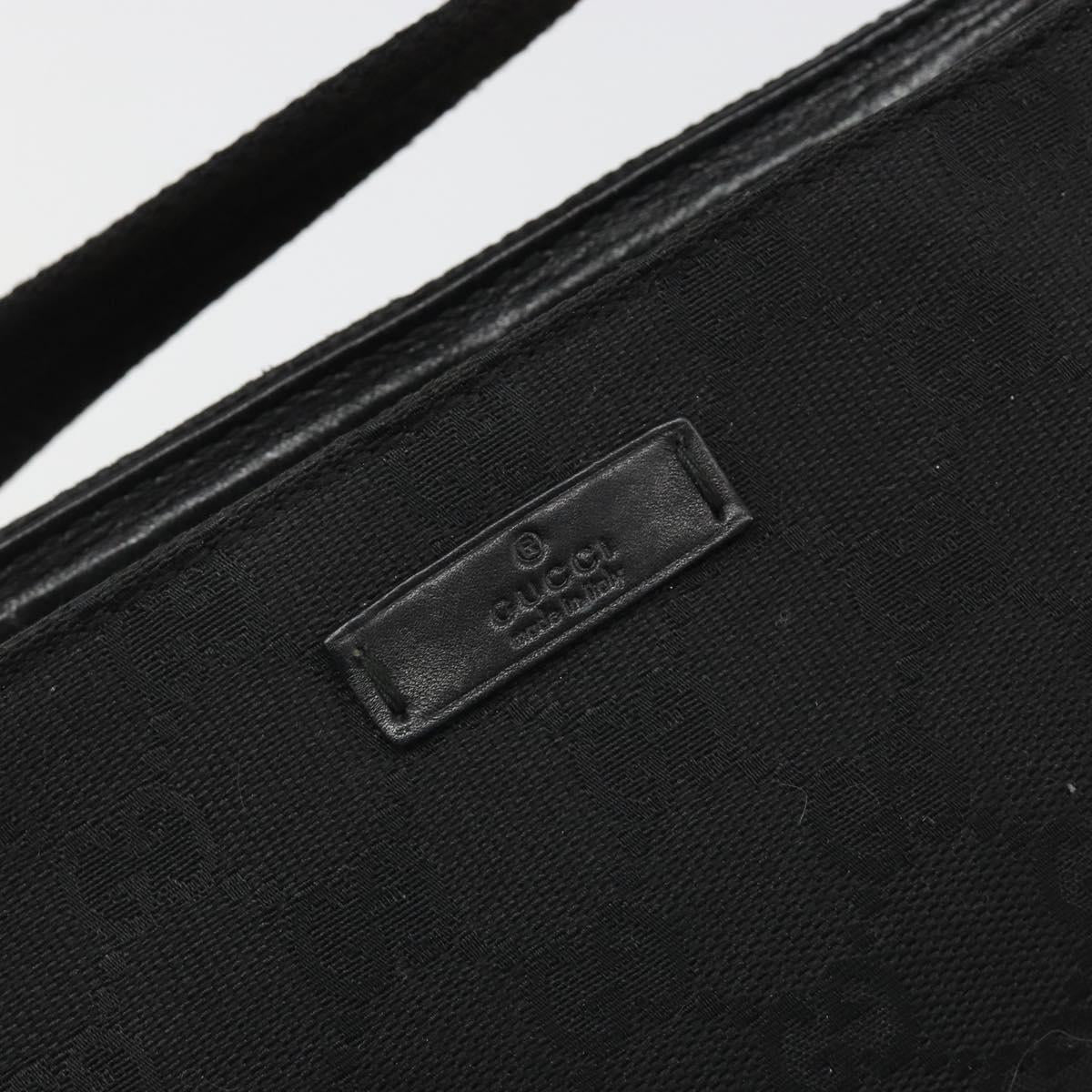 GUCCI GG Canvas Hand Bag Black Gold 106644 Auth mr2539A