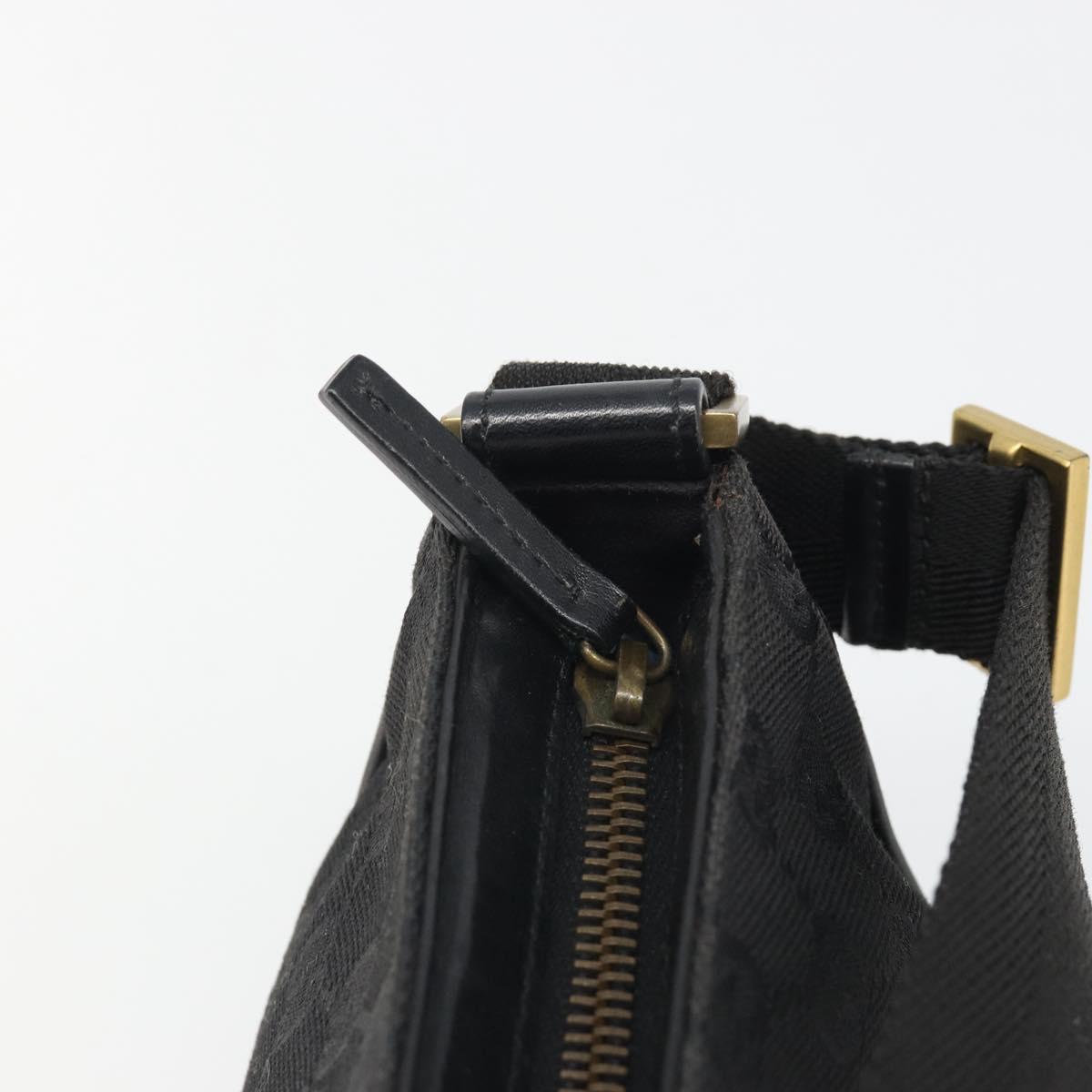 GUCCI GG Canvas Hand Bag Black Gold 106644 Auth mr2539A