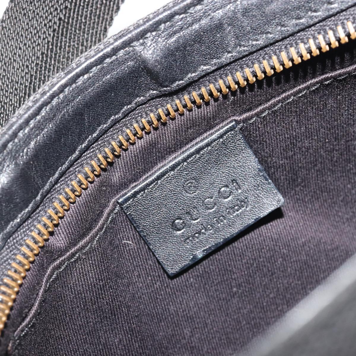 GUCCI GG Canvas Hand Bag Black Gold 106644 Auth mr2539A