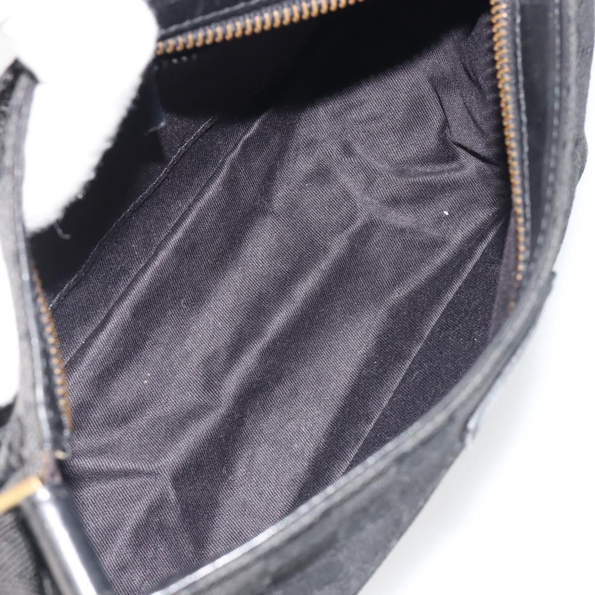 GUCCI GG Canvas Hand Bag Black Gold 106644 Auth mr2539A