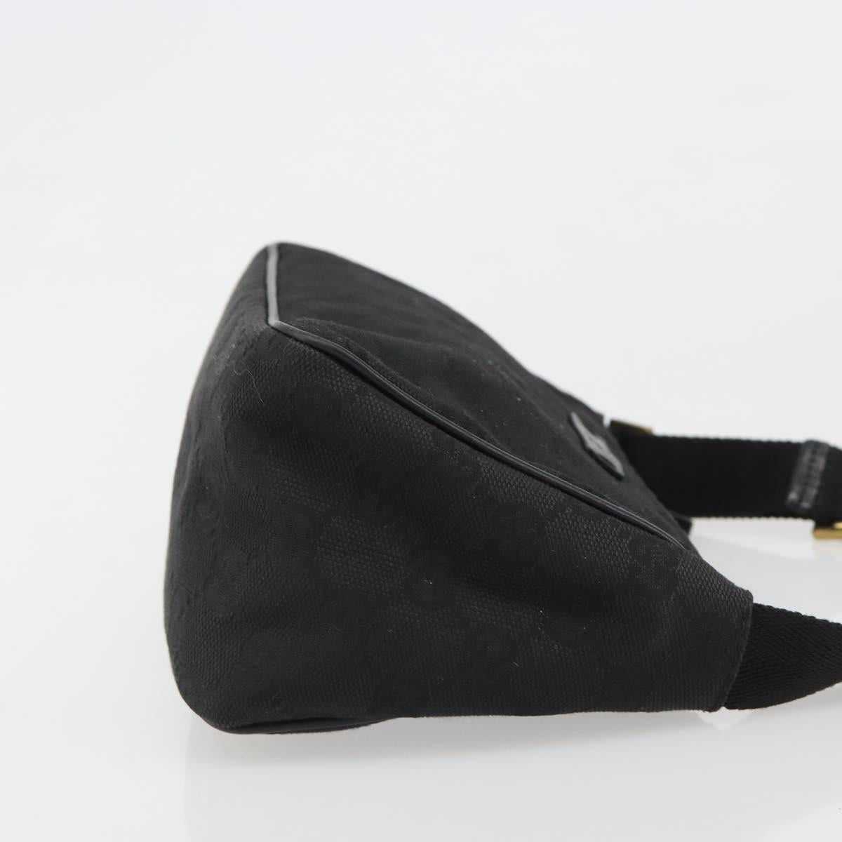 GUCCI GG Canvas Hand Bag Black Gold 106644 Auth mr2539A
