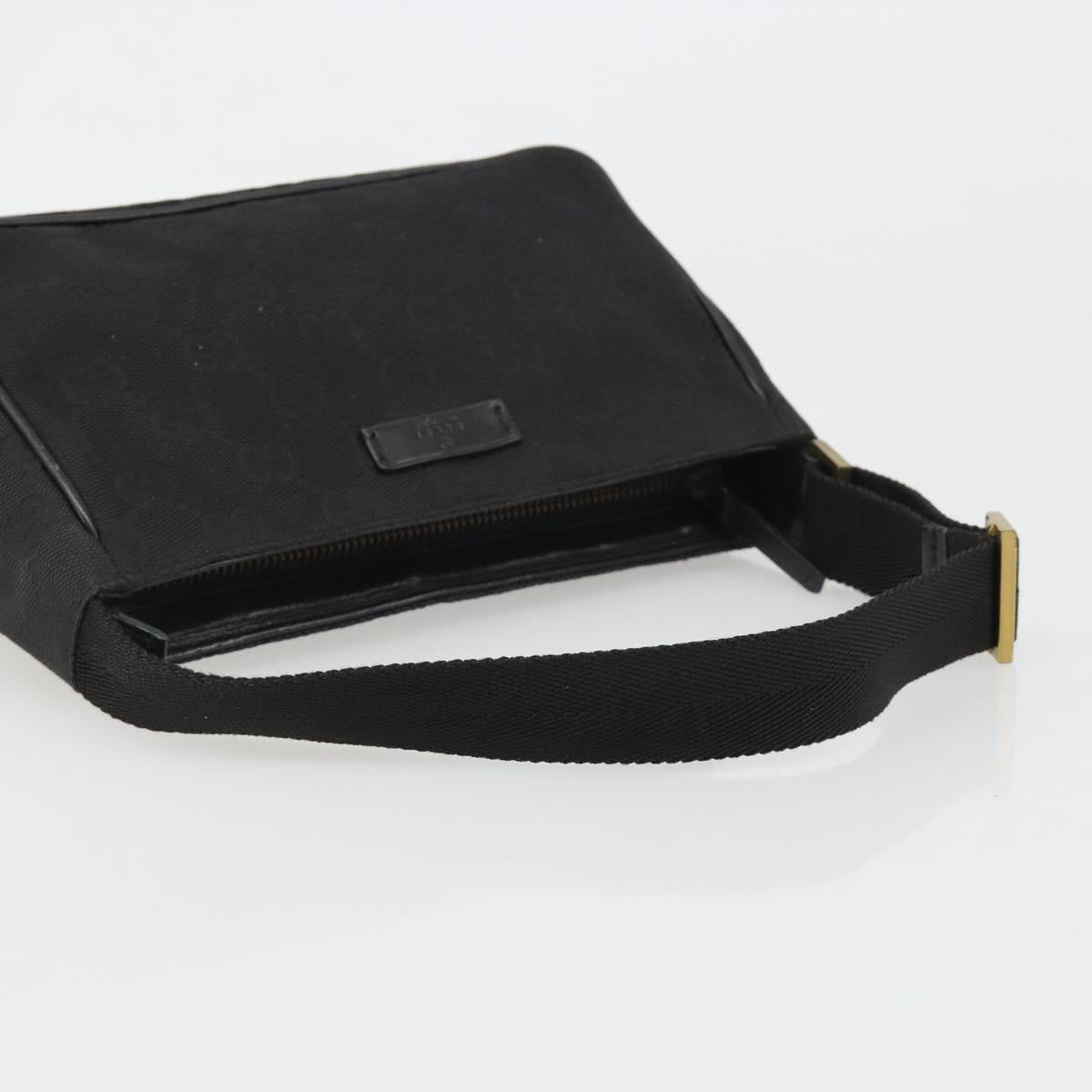 GUCCI GG Canvas Hand Bag Black Gold 106644 Auth mr2539A