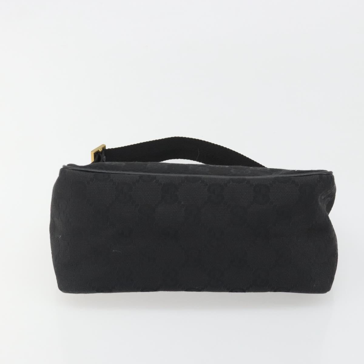 GUCCI GG Canvas Hand Bag Black Gold 106644 Auth mr2539A