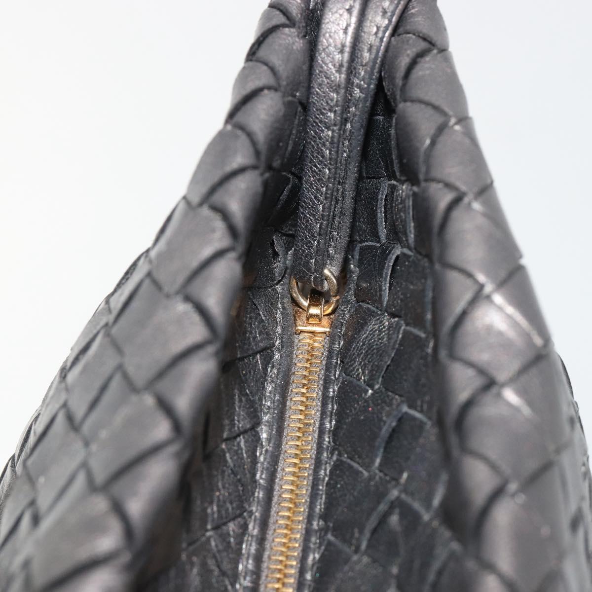 BOTTEGA VENETA INTRECCIATO Hand Bag Leather Silver Gold Auth mr2543A