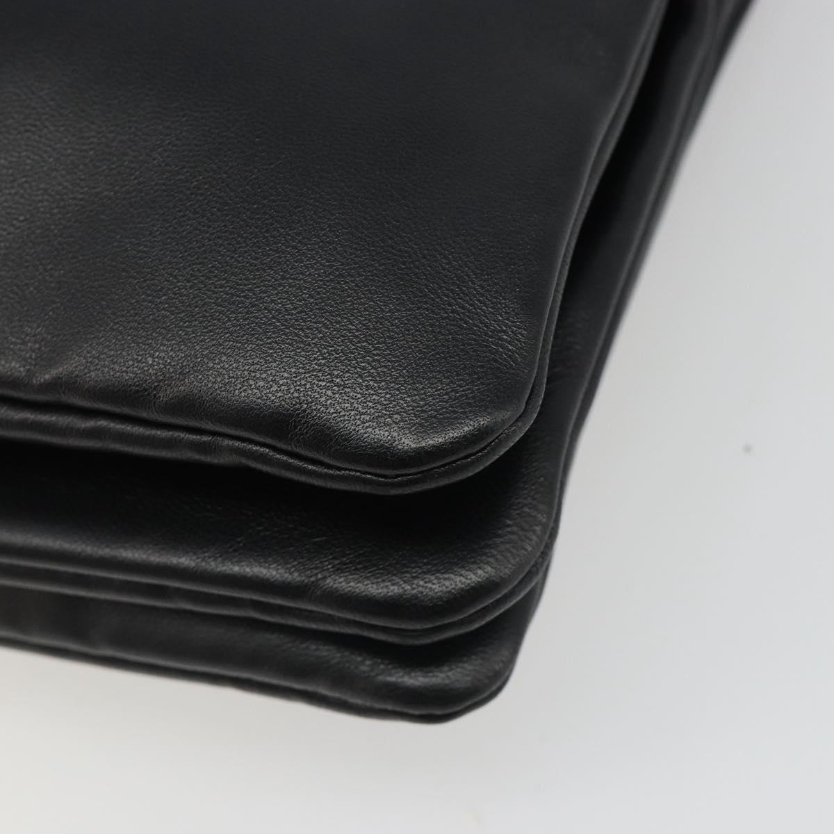 CELINE Trio Shoulder Bag Leather Black Gold Auth mr2544V
