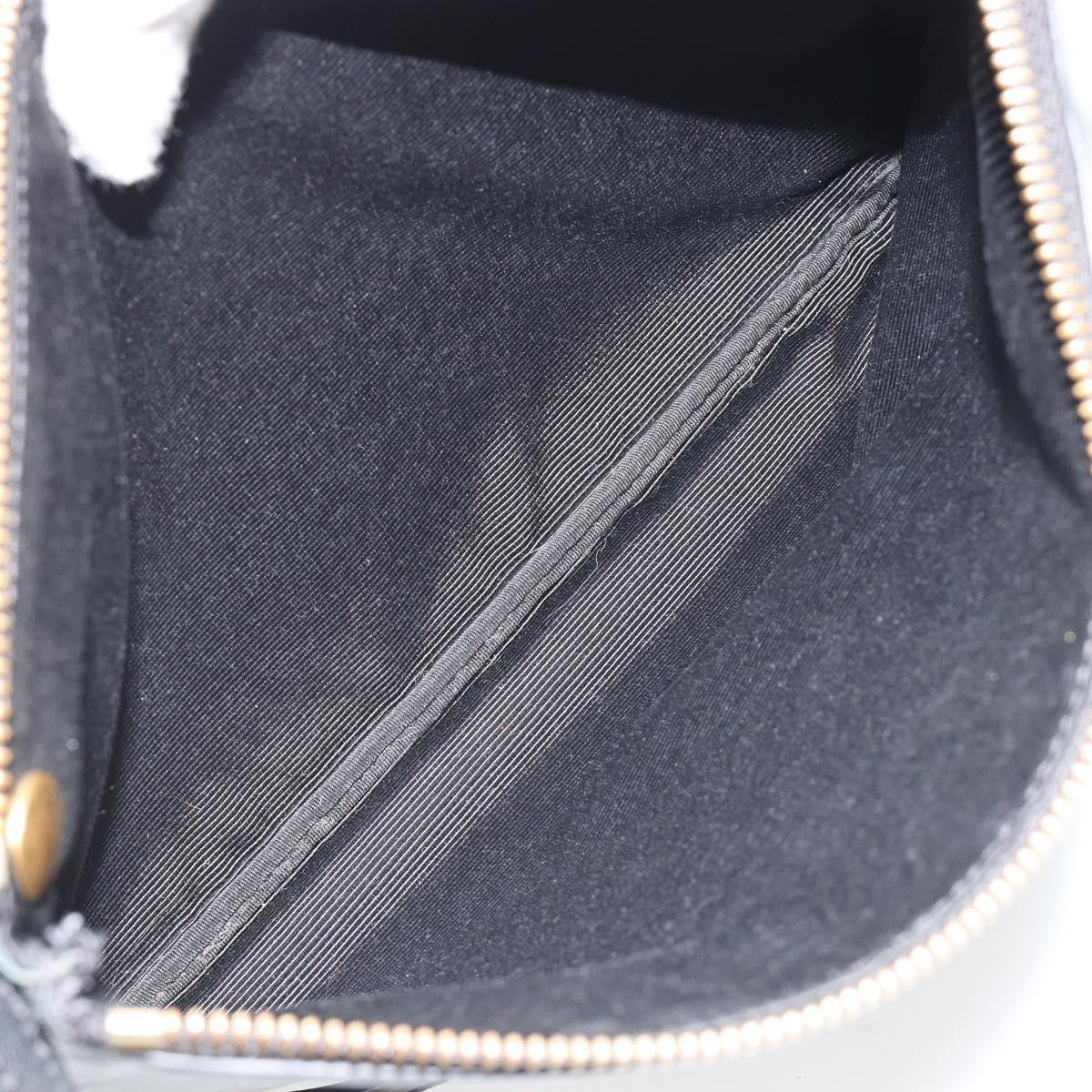 CELINE Trio Shoulder Bag Leather Black Gold Auth mr2544V