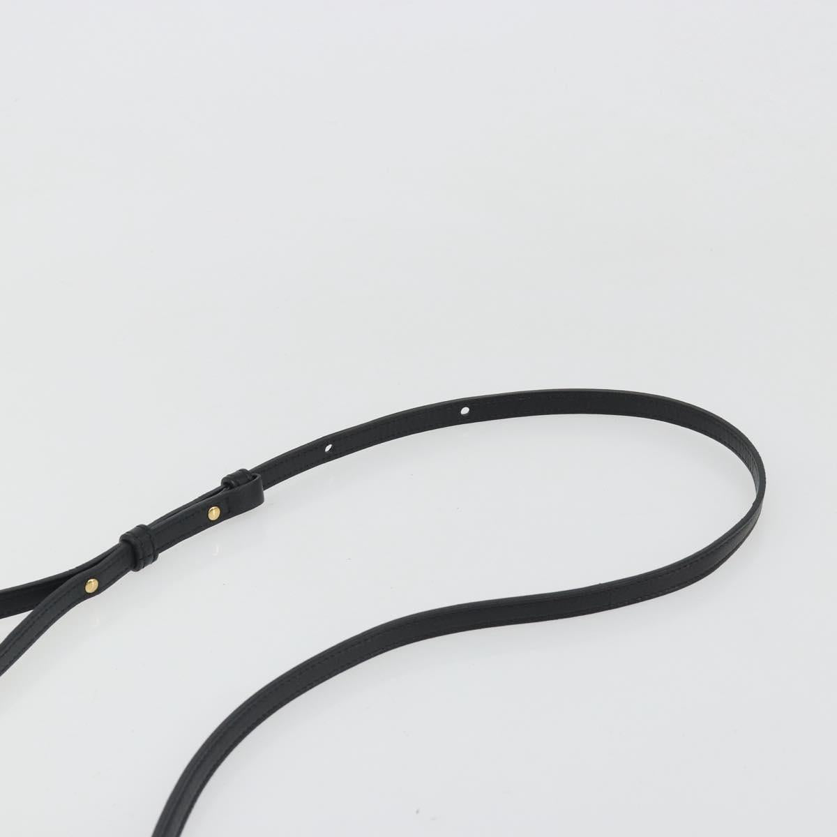 CELINE Trio Shoulder Bag Leather Black Gold Auth mr2544V