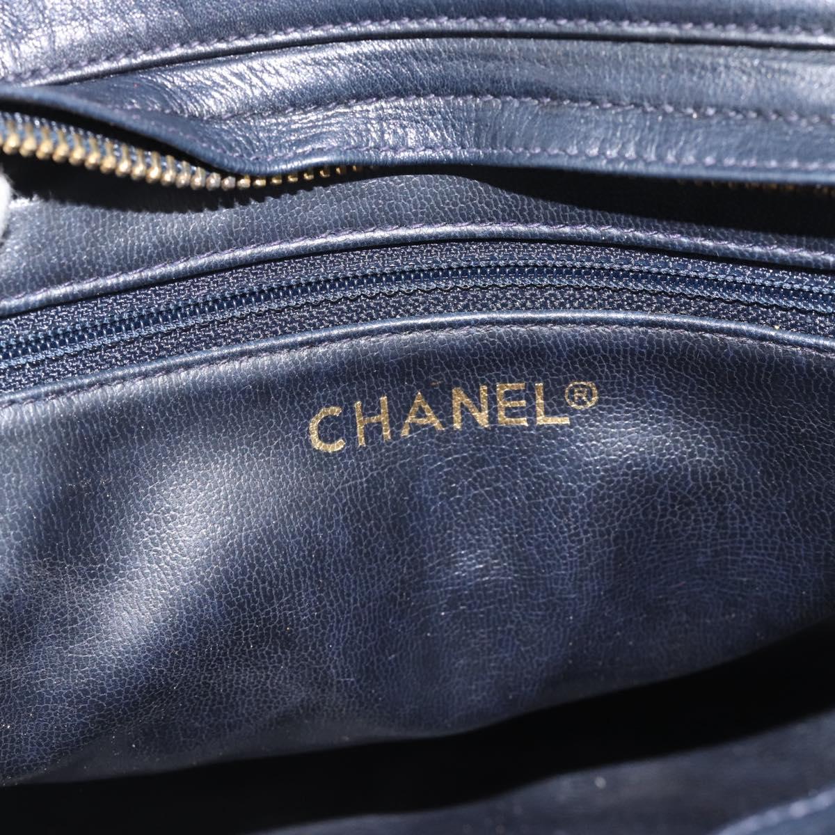 CHANEL Matelasse Chain Shoulder Bag Leather White Gold CC Auth mr2545V