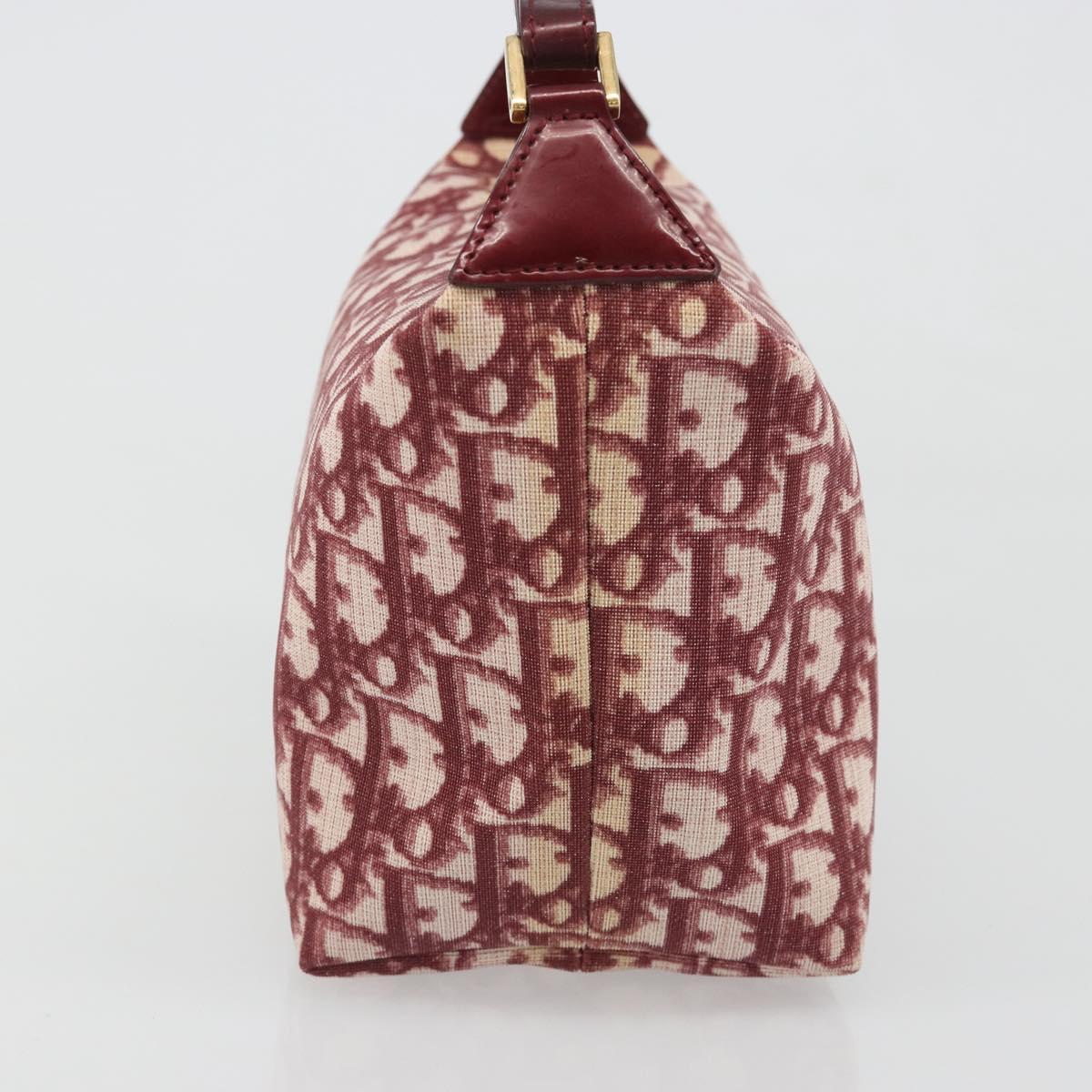 Christian Dior Trotter Canvas Accessory Pouch PVC Red Gold Auth mr2546A