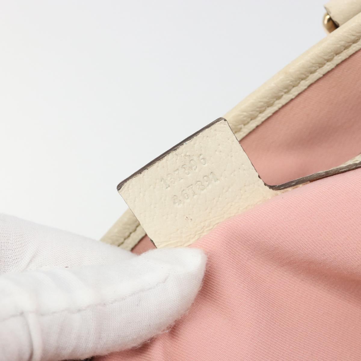 GUCCI GG Canvas Sherry Line Tote Bag Pink Gold 137396 Auth mr2550A