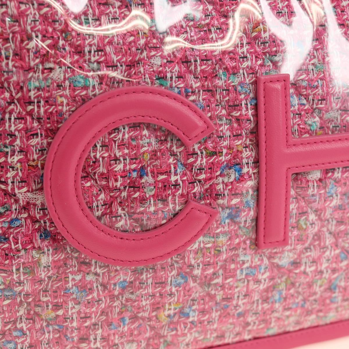 CHANEL Clutch Bag Leather Pink Gold CC Auth mr2553V