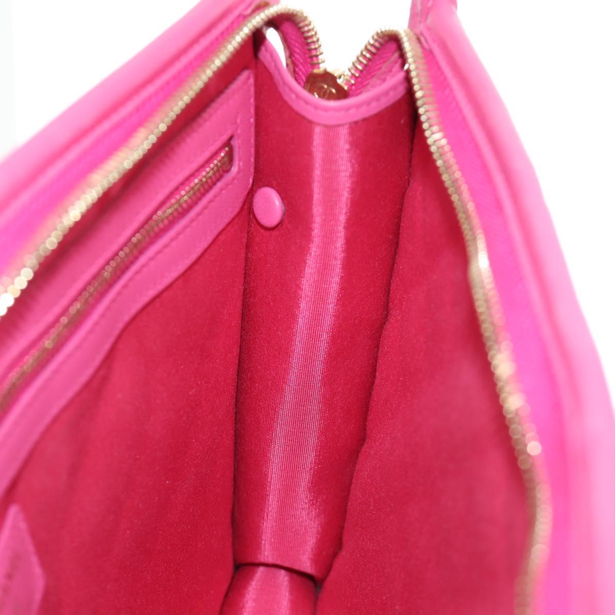 CHANEL Clutch Bag Leather Pink Gold CC Auth mr2553V