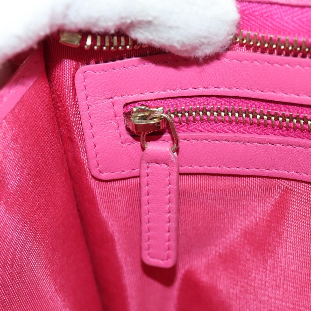 CHANEL Clutch Bag Leather Pink Gold CC Auth mr2553V