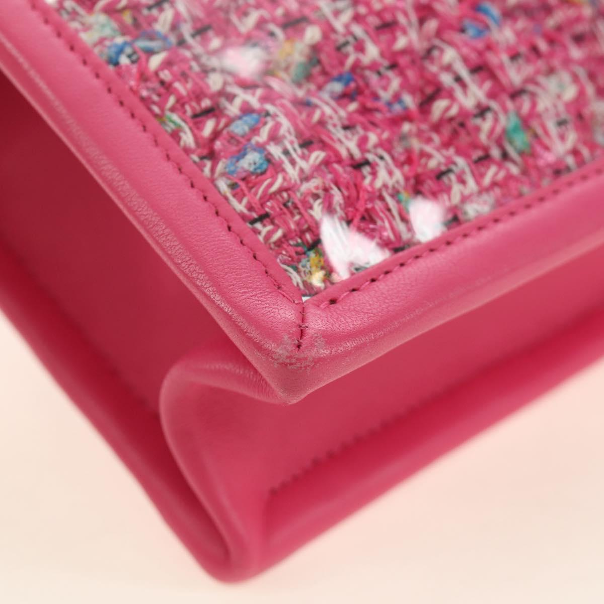 CHANEL Clutch Bag Leather Pink Gold CC Auth mr2553V