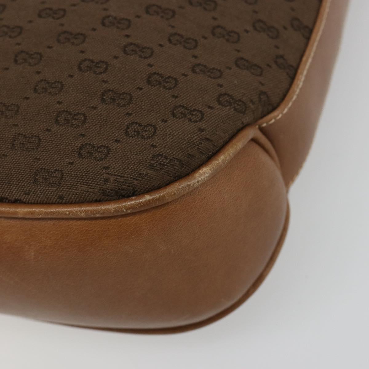 GUCCI Micro GG Supreme Shoulder Bag PVC Brown Gold Auth mr2554A