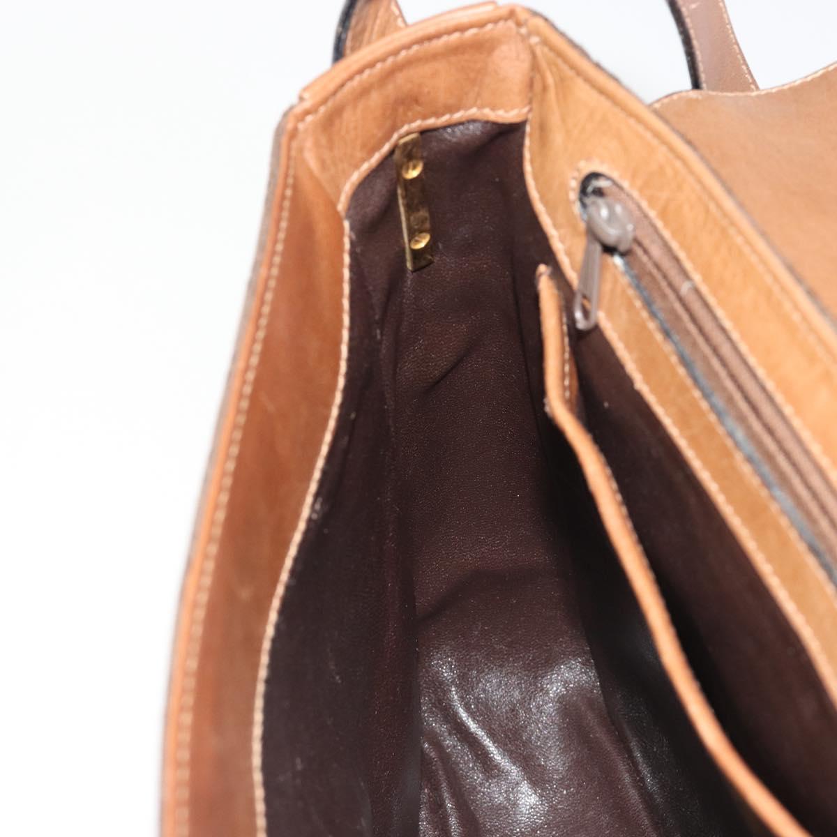 GUCCI Micro GG Supreme Shoulder Bag PVC Brown Gold Auth mr2554A