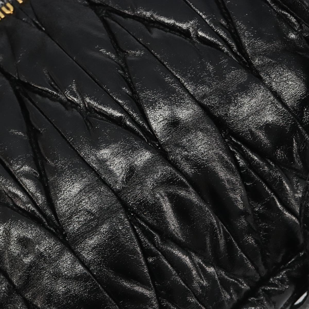 Miu Miu Hand Bag Leather 2way Black Gold Auth mr2556