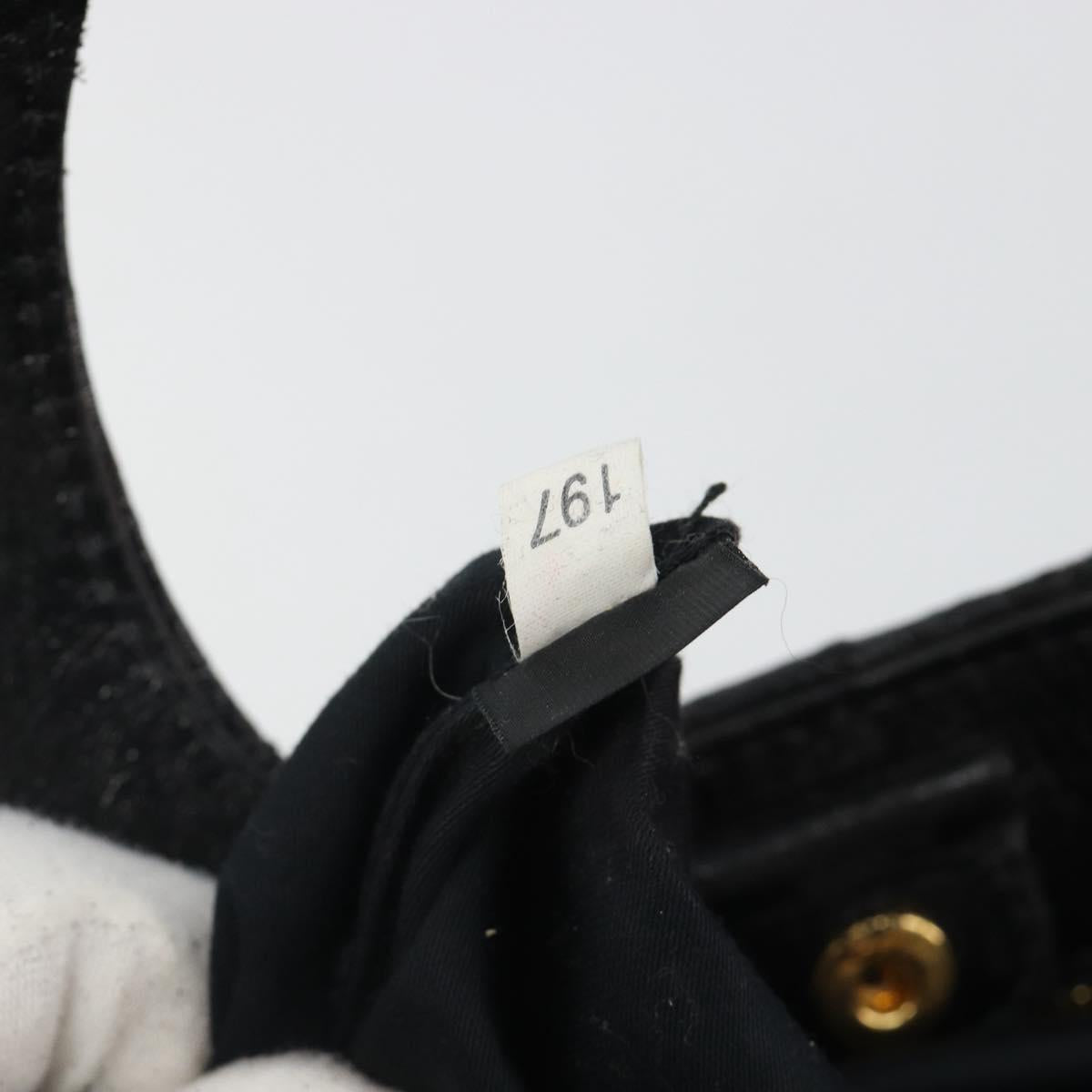 Miu Miu Hand Bag Leather 2way Black Gold Auth mr2556