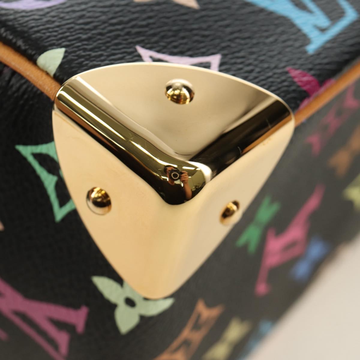 LOUIS VUITTON Monogram Multicolor Hand Bag Black LV Auth mr2560SAM