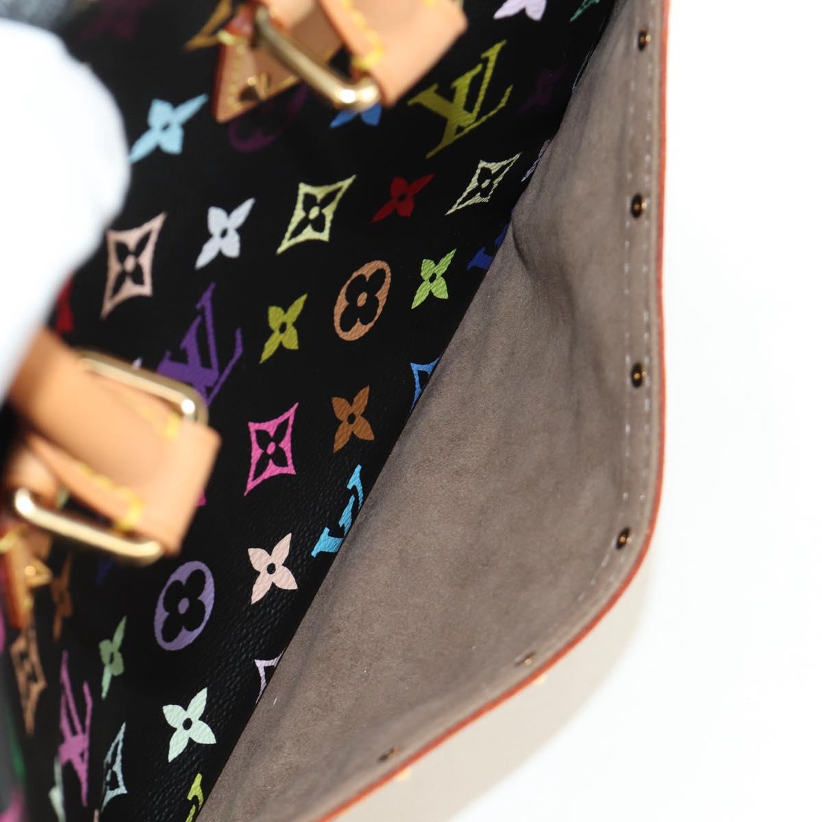 LOUIS VUITTON Monogram Multicolor Hand Bag Black LV Auth mr2560SAM