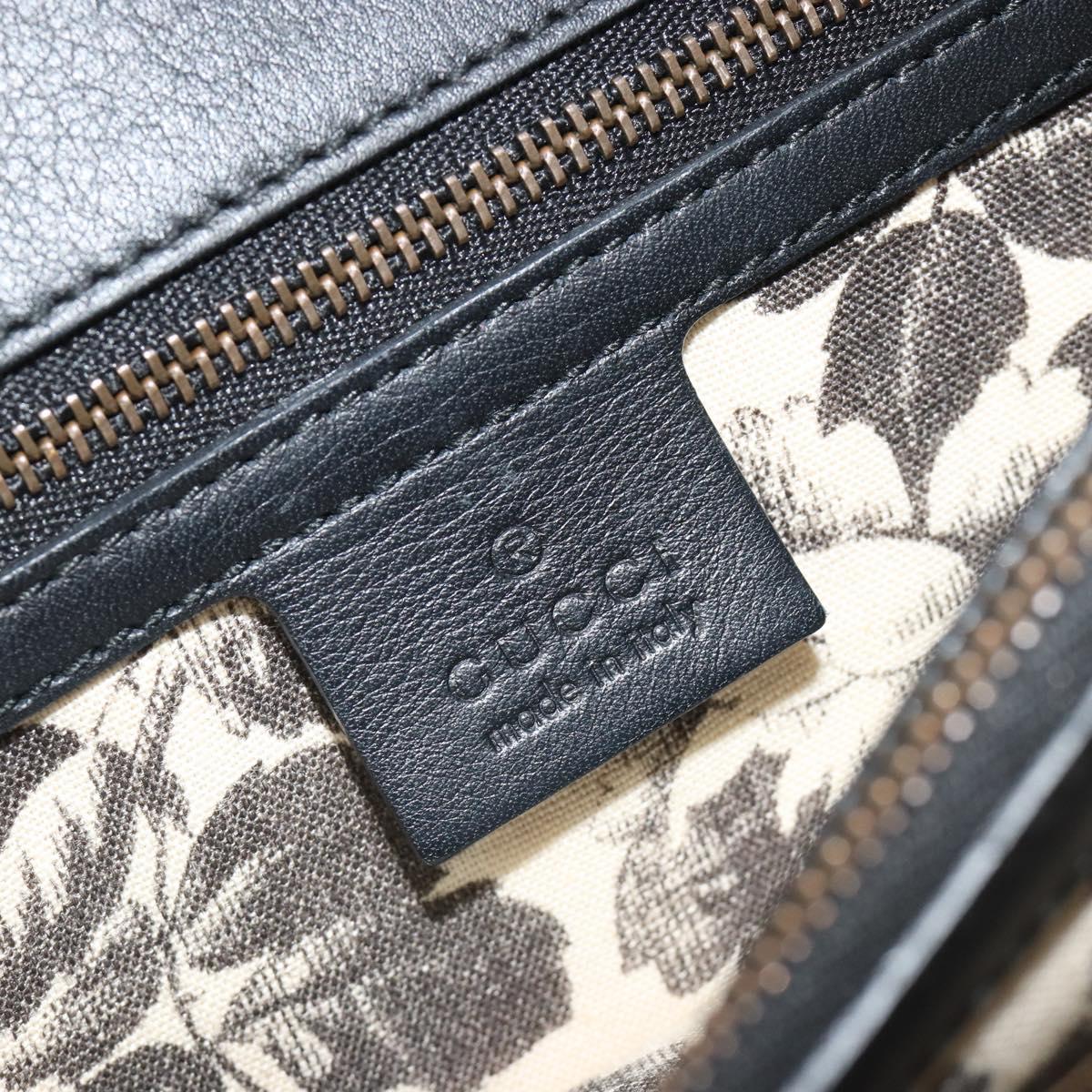 GUCCI Shoulder Bag Leather Black Gold 412007 Auth mr2562V
