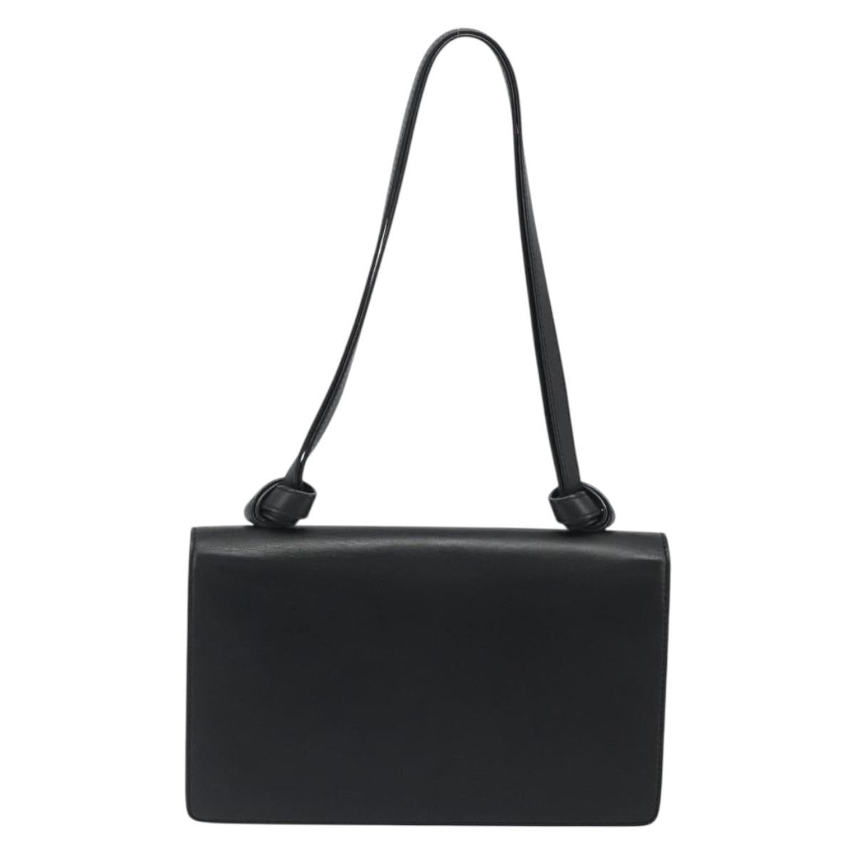 GUCCI Shoulder Bag Leather Black Gold 412007 Auth mr2562V