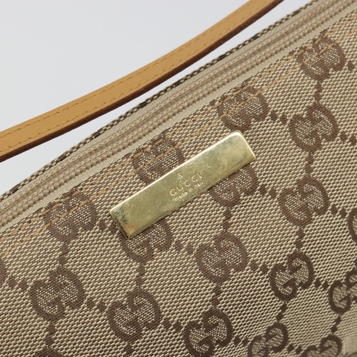 GUCCI GG Canvas Accessory Pouch Beige Gold 039 1103 2123 Auth mr2563A