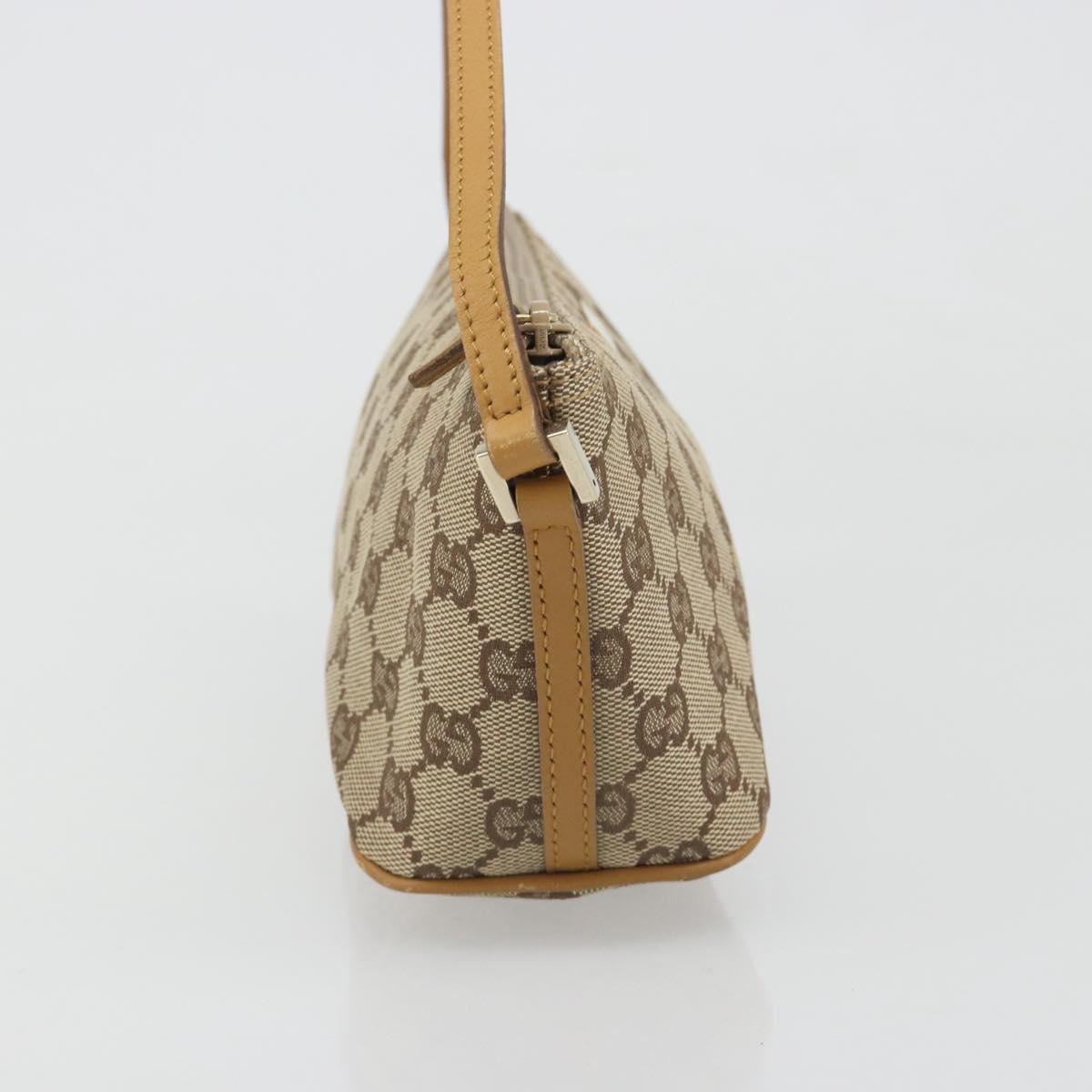 GUCCI GG Canvas Accessory Pouch Beige Gold 039 1103 2123 Auth mr2563A