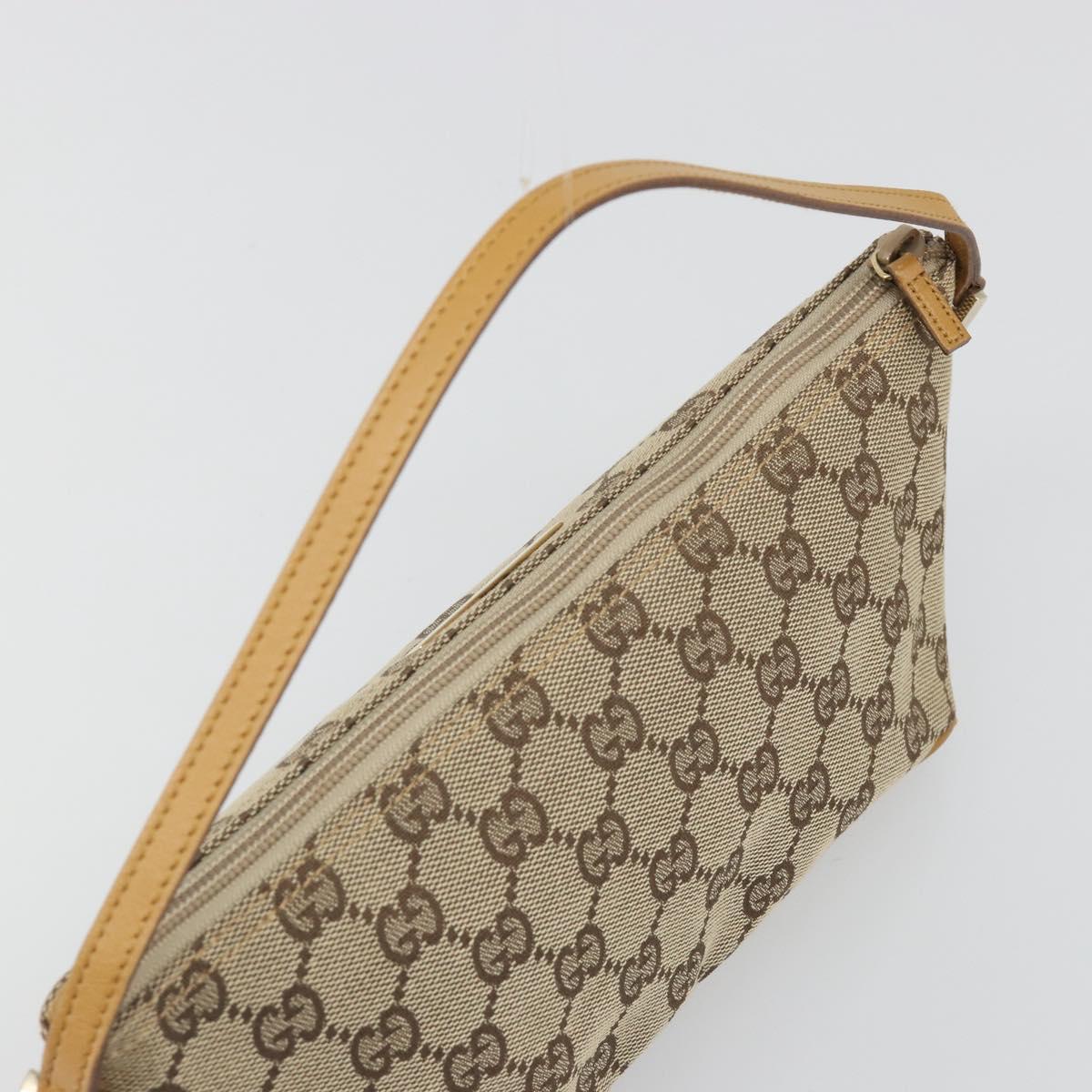 GUCCI GG Canvas Accessory Pouch Beige Gold 039 1103 2123 Auth mr2563A