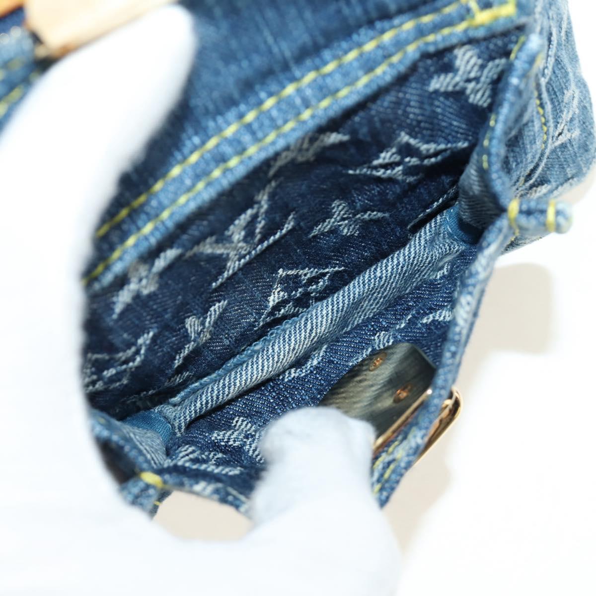 LOUIS VUITTON Monogram Denim Buggy PM Shoulder Bag Blue M95049 LV Auth mr2567SAM