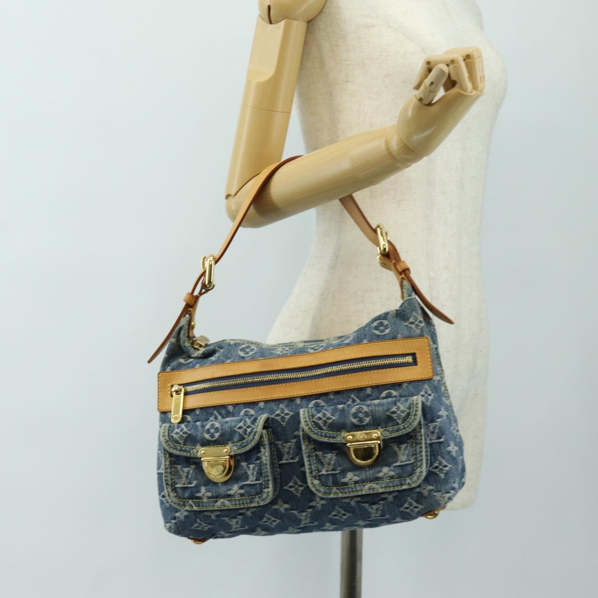 LOUIS VUITTON Monogram Denim Buggy PM Shoulder Bag Blue M95049 LV Auth mr2567SAM