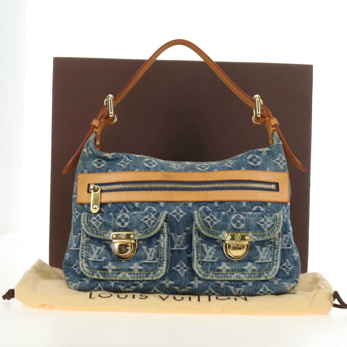 LOUIS VUITTON Monogram Denim Buggy PM Shoulder Bag Blue M95049 LV Auth mr2567SAM