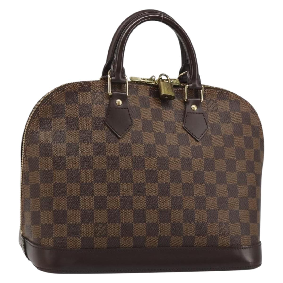 LOUIS VUITTON Damier Ebene Alma Hand Bag N51131 LV Auth mr2568A