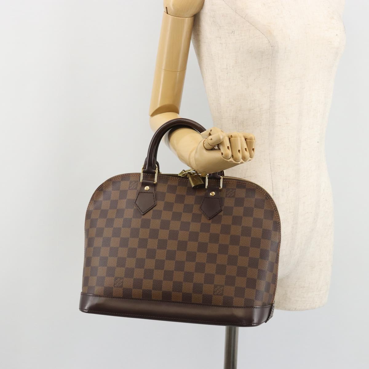 LOUIS VUITTON Damier Ebene Alma Hand Bag N51131 LV Auth mr2568A