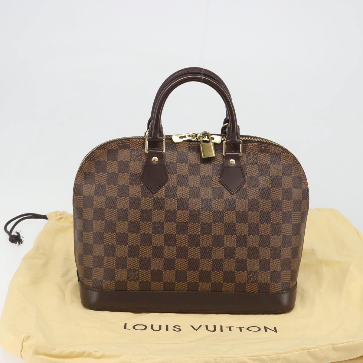 LOUIS VUITTON Damier Ebene Alma Hand Bag N51131 LV Auth mr2568A