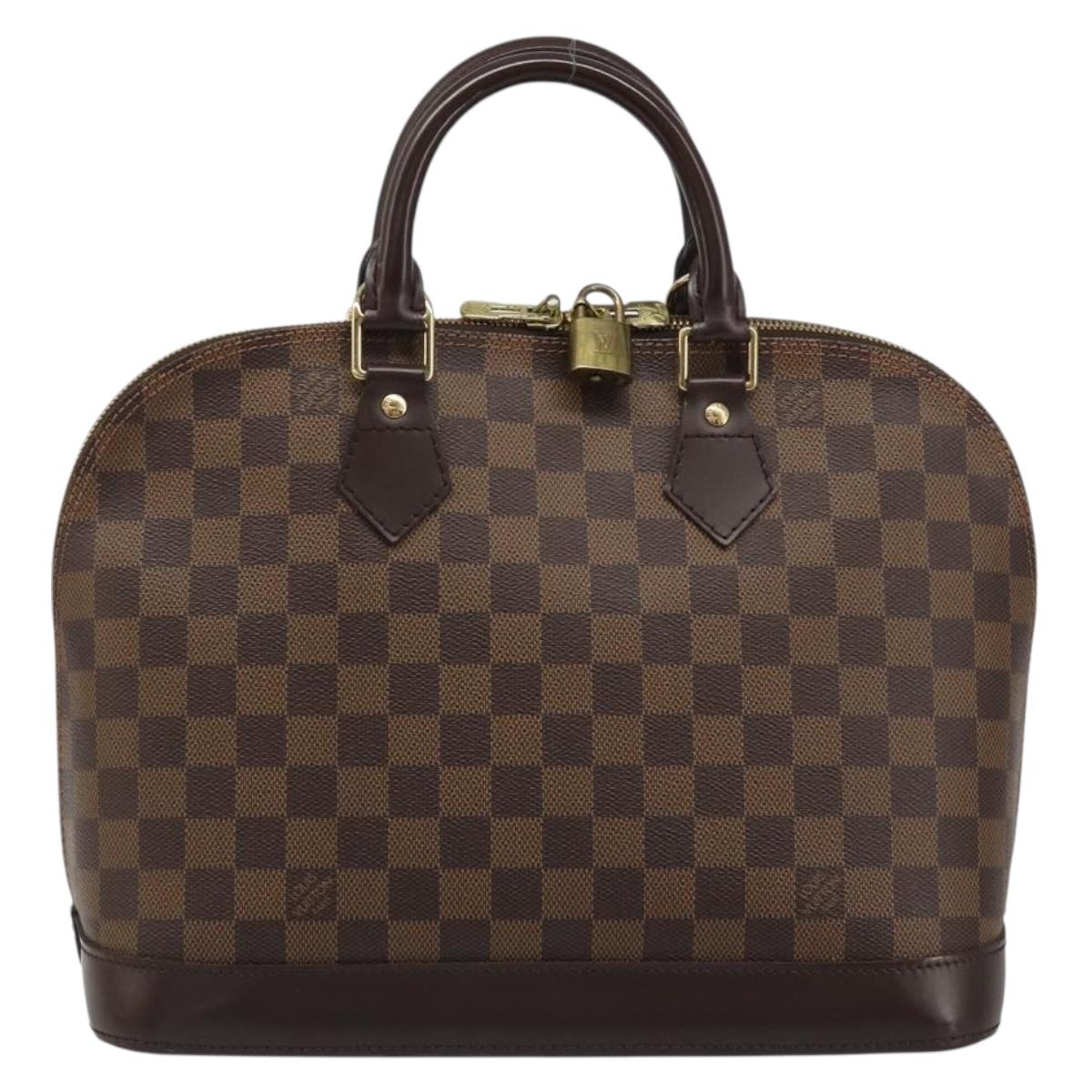 LOUIS VUITTON Damier Ebene Alma Hand Bag N51131 LV Auth mr2568A