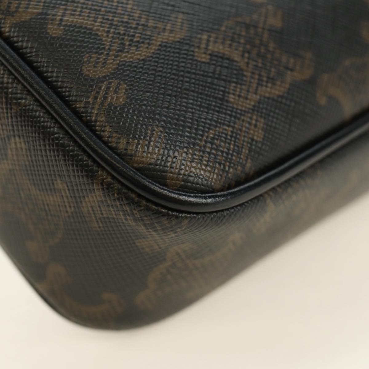 CELINE Triomphe Medium Messenger Bag Shoulder Bag PVC Black Gold Auth mr2571SAM