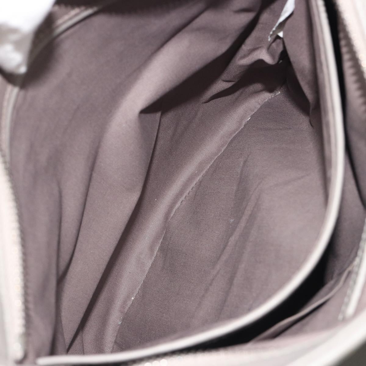 BOTTEGA VENETA INTRECCIATO Shoulder Bag Leather Gray Silver Auth mr2576A