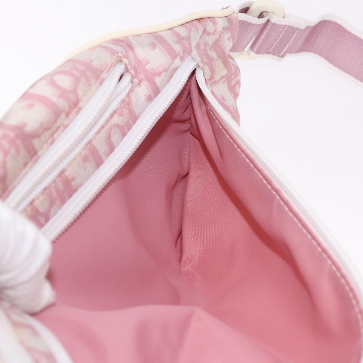 Christian Dior Shoulder Bag Nylon Pink Silver Auth mr2578A
