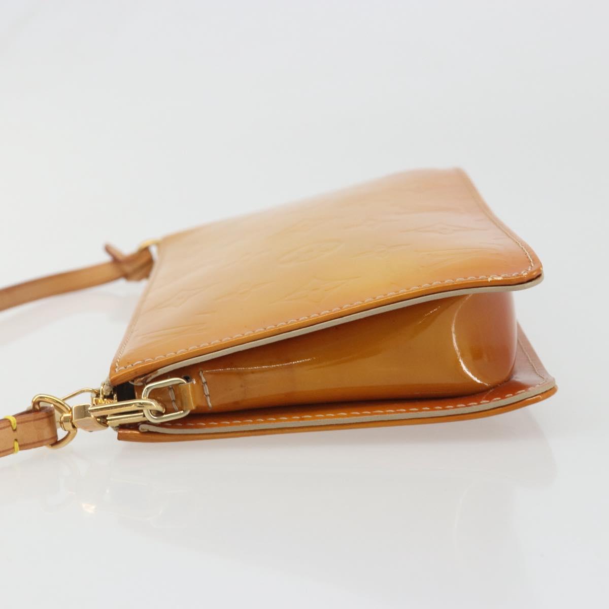 LOUIS VUITTON Monogram Vernis Lexington Pouch Beige M91010 LV Auth mr2581A