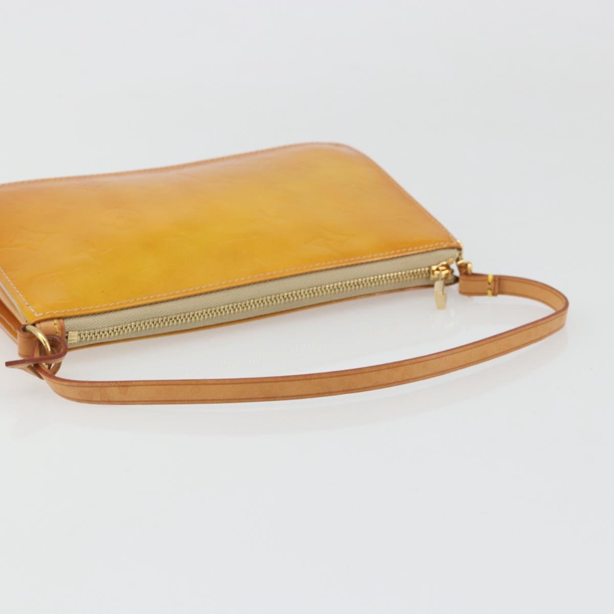 LOUIS VUITTON Monogram Vernis Lexington Pouch Beige M91010 LV Auth mr2581A