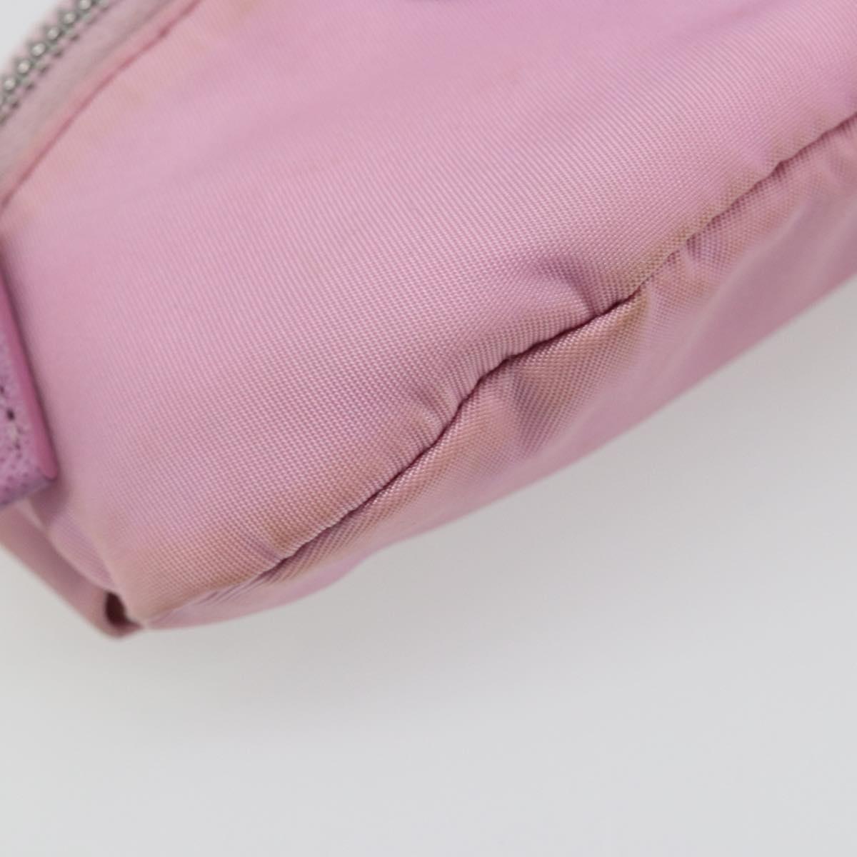 PRADA Arm Pouch Nylon Pink Silver Auth mr2583