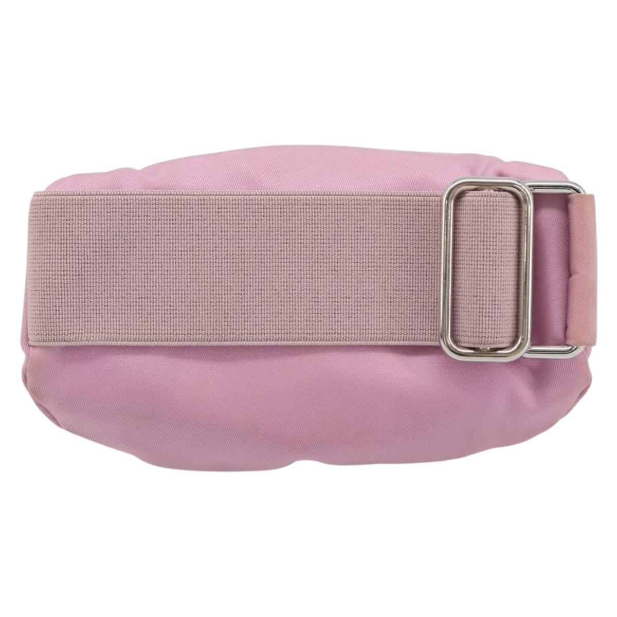 PRADA Arm Pouch Nylon Pink Silver Auth mr2583