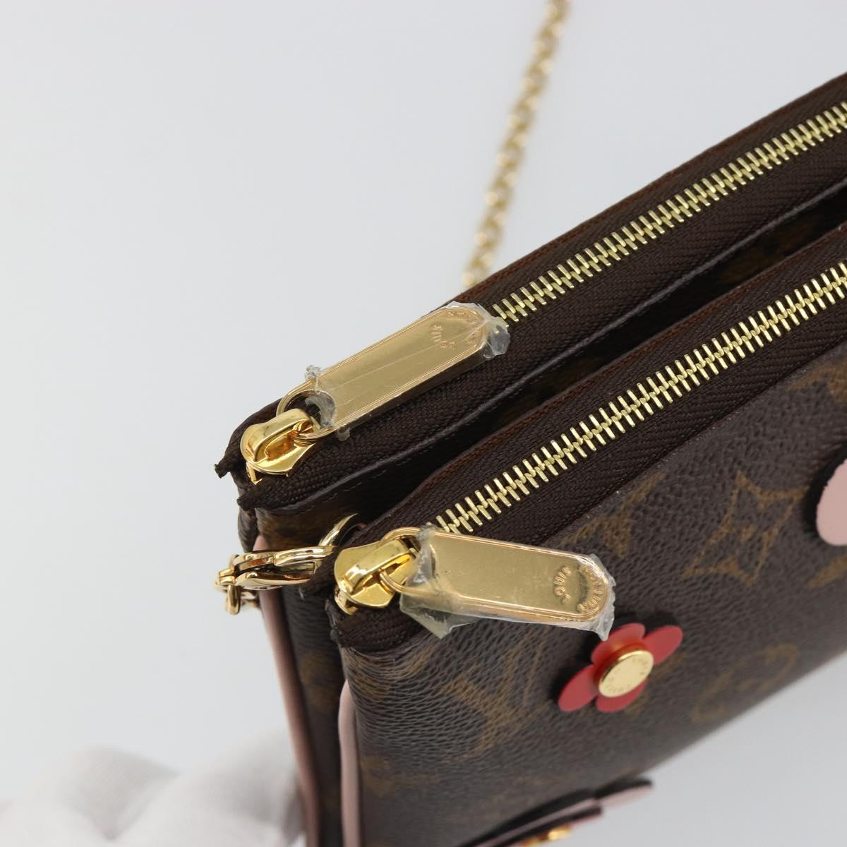 LOUIS VUITTON Monogram Pochette Double Zip Shoulder Bag M63905 LV Auth mr2584V