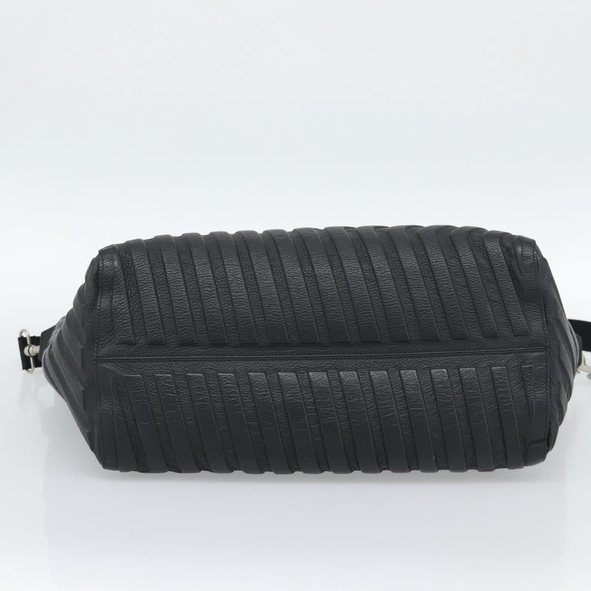 BALENCIAGA Car Hand Bag Leather 2way Black Silver 679461 Auth mr2586V