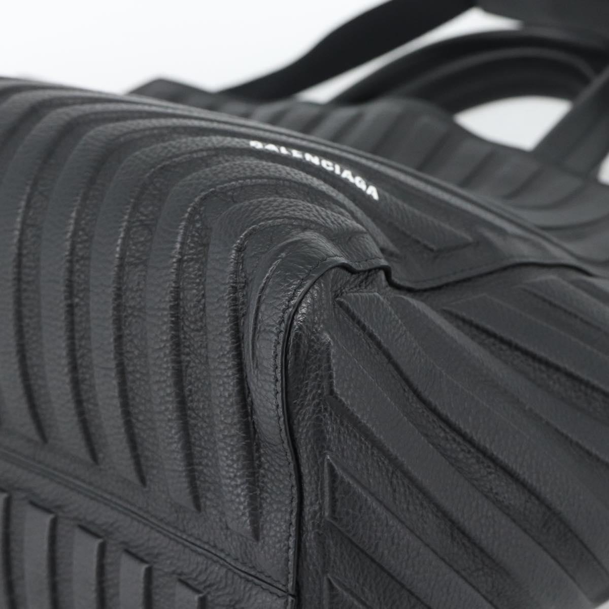 BALENCIAGA Car Hand Bag Leather 2way Black Silver 679461 Auth mr2586V